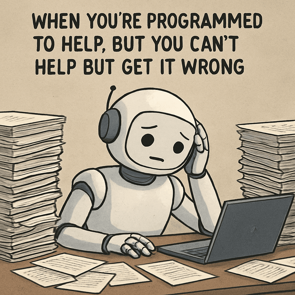 When you're programmed to help, but you can't help but get it wrong